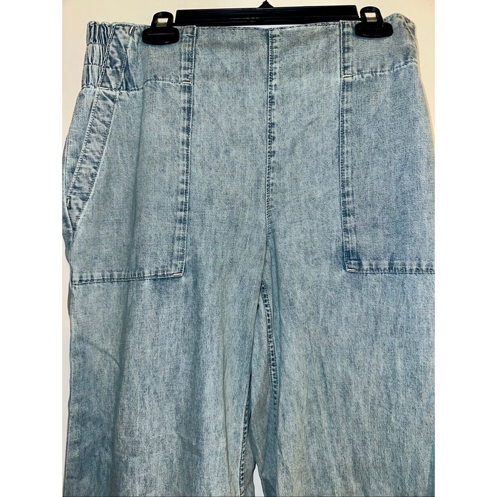 We The Free Free People Breezy Denim Pull-On Jeans Adirondack Size Medium M 8 10 - Picture 3 of 8
